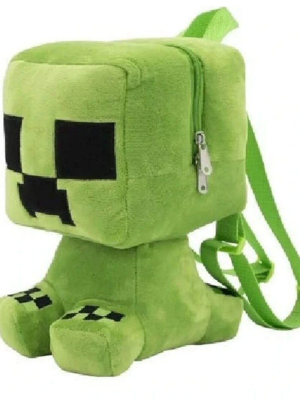 Minecraft Unisex Kids Plush Creeper Backpack, Green
